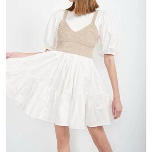 En Saison Raya Mixed Media Mini Dress